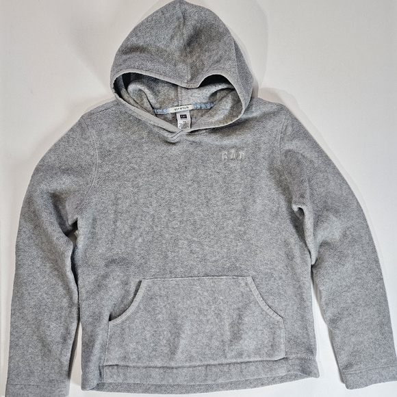 Gap Fleece Hoodie Womens XS Grey Hooded Sweatshirt Stretch Soft Winter Gym Comfy - Picture 1 of 5